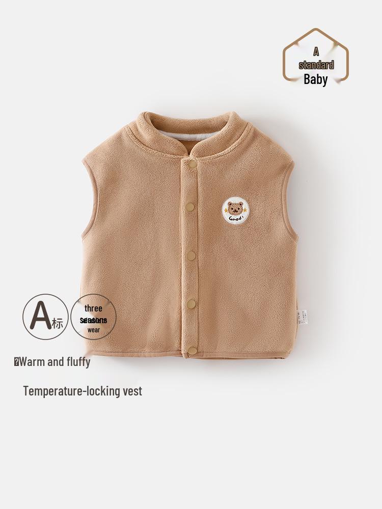 Warme Baumwollweste für Babys/Kleinkinder, mit Samtfutter, ärmelloses Oberteil für Jungen/Mädchen, Herbst/Winter.