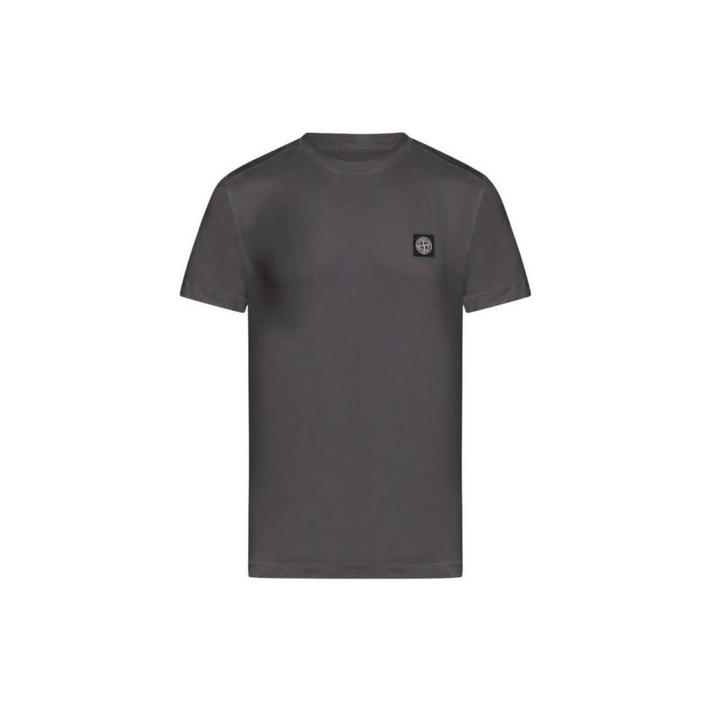 STONE ISLAND Compass Patch Logo T-Shirt Charcoal Men Tops Grey 801524113-V0065