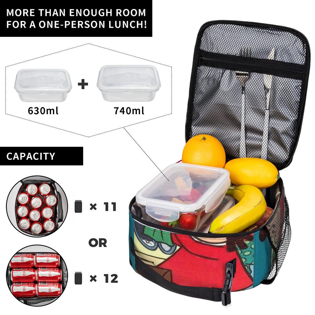 Littles Lulus Thermal Insulated Lunch Bag for Work  Portable Food Container Bags Men Women Thermal Cooler Lunch Box