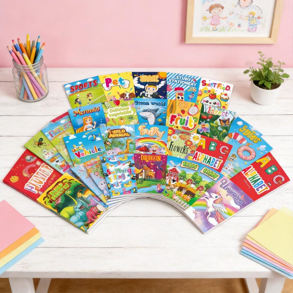 Children Coloring Book Set With Cartoon Animal And Mermaid Illustrations For Kids Gift Giving