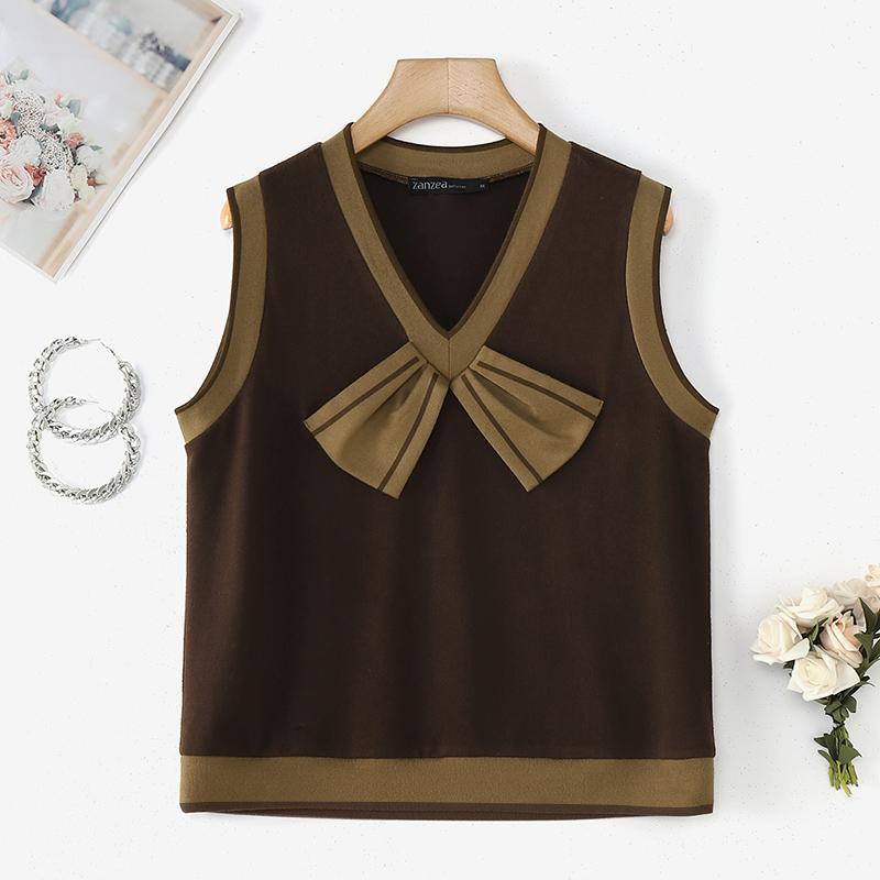 

ZANZEA Women Summer V-Neck Casual Sleeveless Tank Tops S коричневый