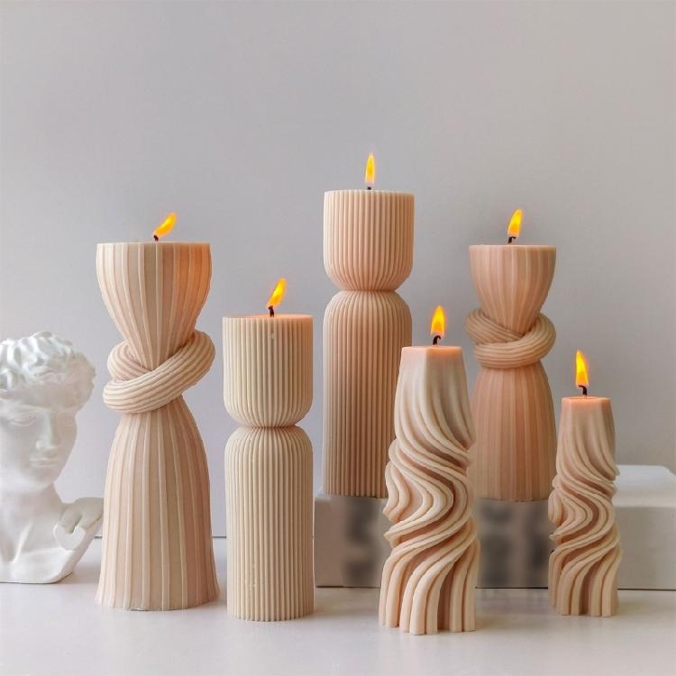 3D Cylinder Candle Mold Reusable Silicone Mold for Home Decorations Practical Aromatherapys Mould Jewelry Supplies