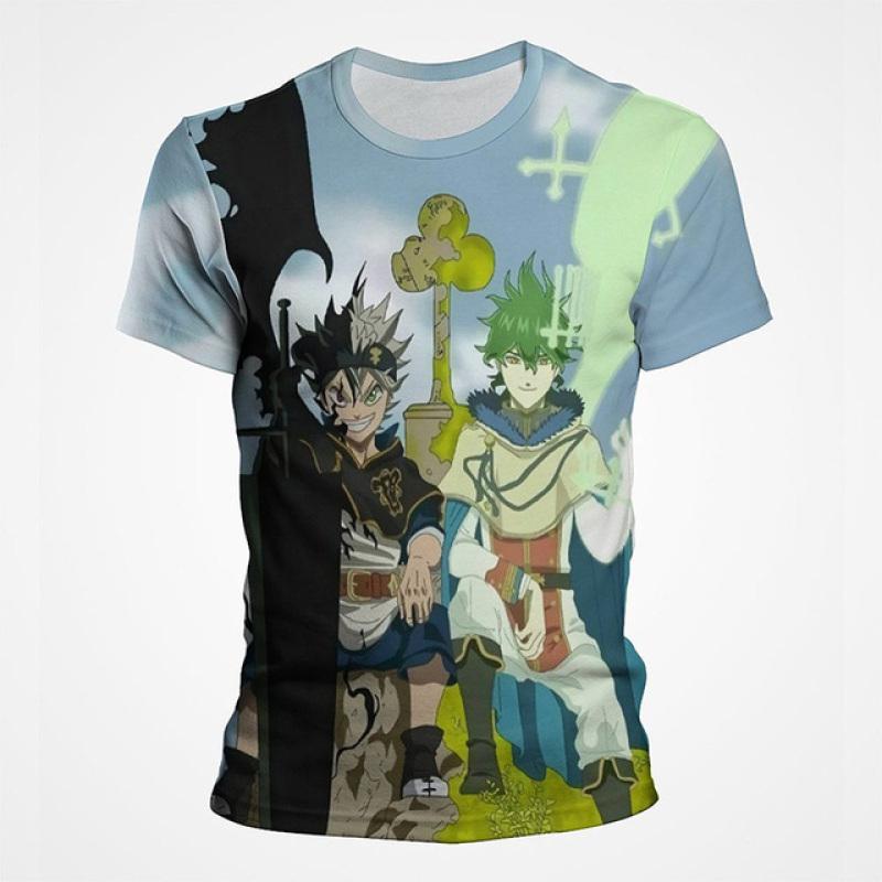 Black Clover Anime 3D Printed Unisex T Shirt Short Sleeve T Shirt For Men Cartoon Graphic Top Tees Otaku Summer Clothing