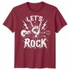 Kids Lets Rock Rockstar T Shirt Guitar Band Day Rock N Roll School Tee