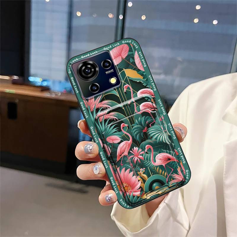 Card Slot Silicone Phone Case For ZTE Blade V50 Vita Fashion Design Dirt-resistant Waterproof Durable Anti-dust Card Bag