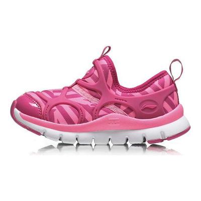 Li Ning Kinder Sport Lifestyle Serie Runde Zehenpartie Rutschfest Stoßdämpfend Abriebfest Leicht Rebound Low-Top Kinder Laufschuhe YKAP154-24