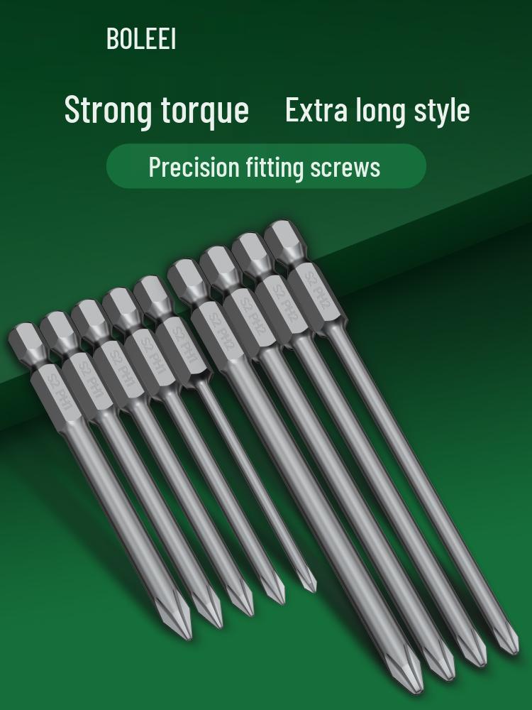 Extended S2 Hex Cross-Head Electric Screwdriver Set with Strong Magnetic & High Hardness