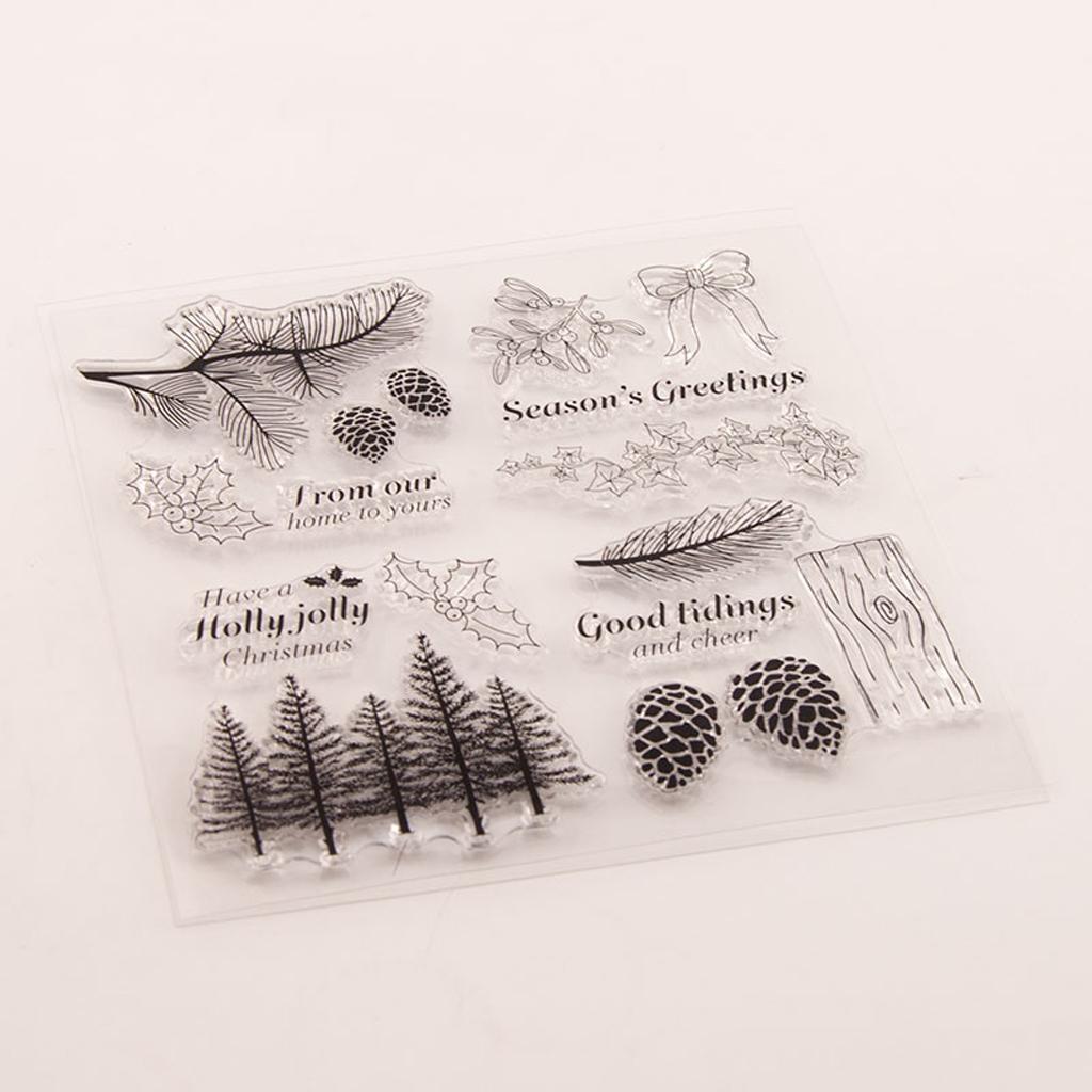 Tree Pinecone Silicone Clear Seal Stamp DIY Scrapbooking Embossing Photo Album Decorative Paper Card Craft Art Handmade Gift