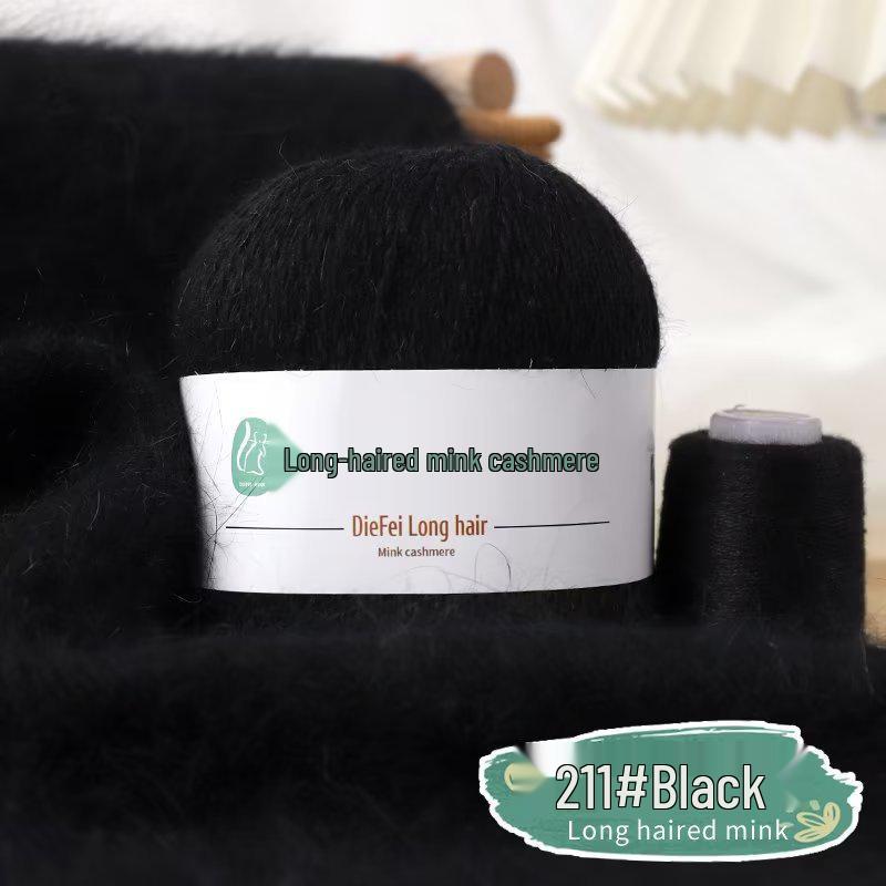 Long-Haired Mink Velvet and Cashmere Yarn: Hand/ Machine-Knitted, Medium-Thick