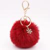 Christmas Snowflake Pom Pom Plush Keychain Charm