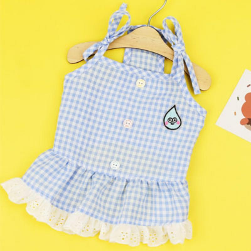 Cute Pet Suspenders Dress Dog Clothes Summer Plaid Dog Shirt Dresses Puppy Cat Clothing Sling Skirt for Little Dogs Chihuahua