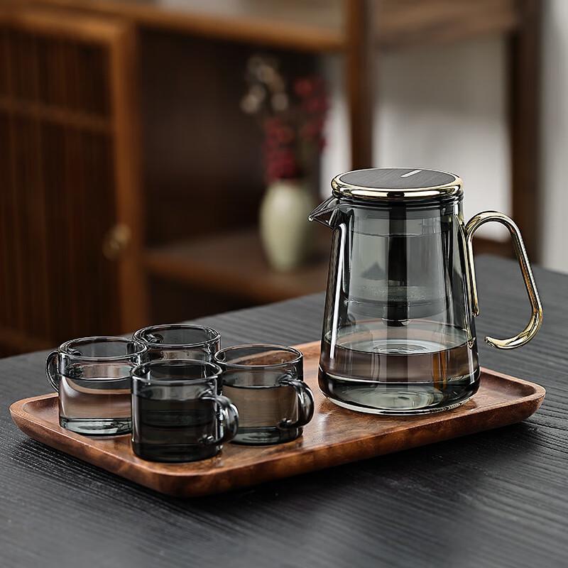 Diller Glass Tea Infuser Set with Walnut Tray