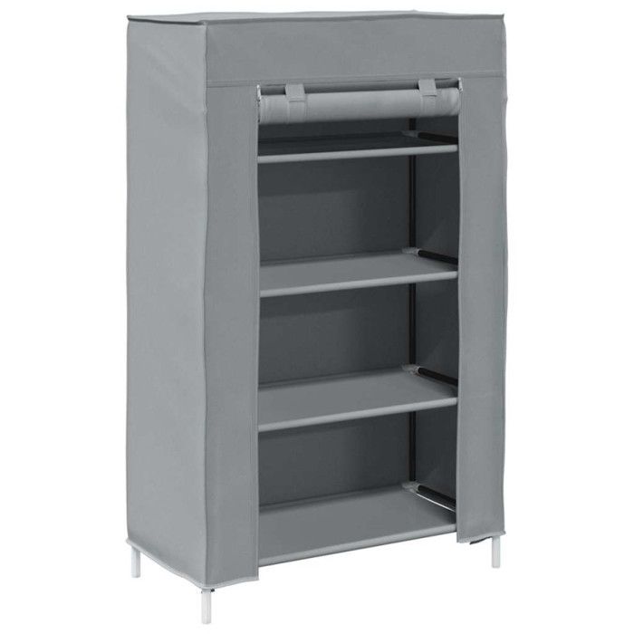 Meuble à chaussures gris 60,5x30x97 cm tissu non tissé