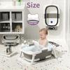 Collapsible Bathtub, Foldable Bathtub With Soft Cushion And Thermometer, Portable Travel Bathtub, Durable Bath Tub With No-Slip Feet