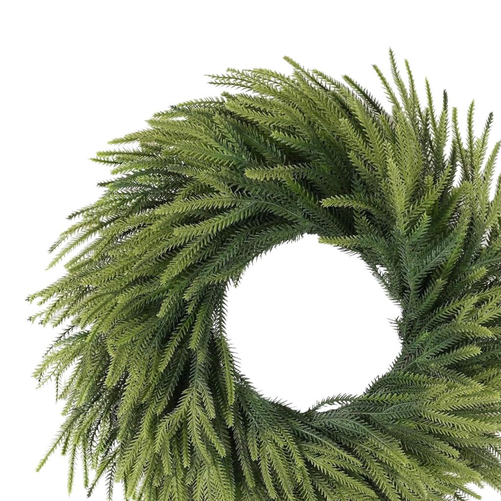 Norfolk Pine Wreath Christmas Pine Cone Wreath Hanging Ornament Fake Flower Garland for Wedding Arch Party Wall Garden Ceremony