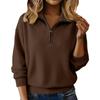 Autumn Winter Multi-Wear Half-Zip Knit Sweater with Zipper Collar for Women