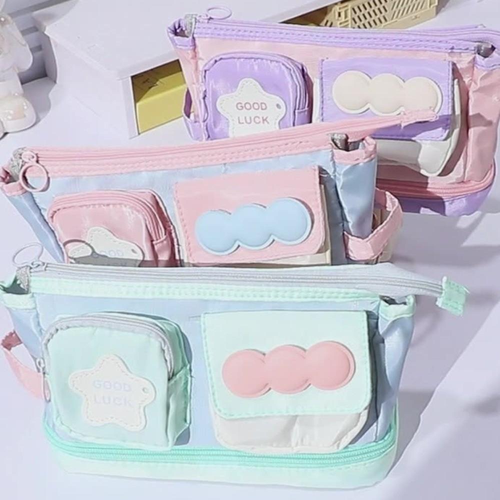 Multilayer Korean Pencil Case Handheld Ins Pencil Pouch Y2K Star Stationery Bag  Stationery Holder