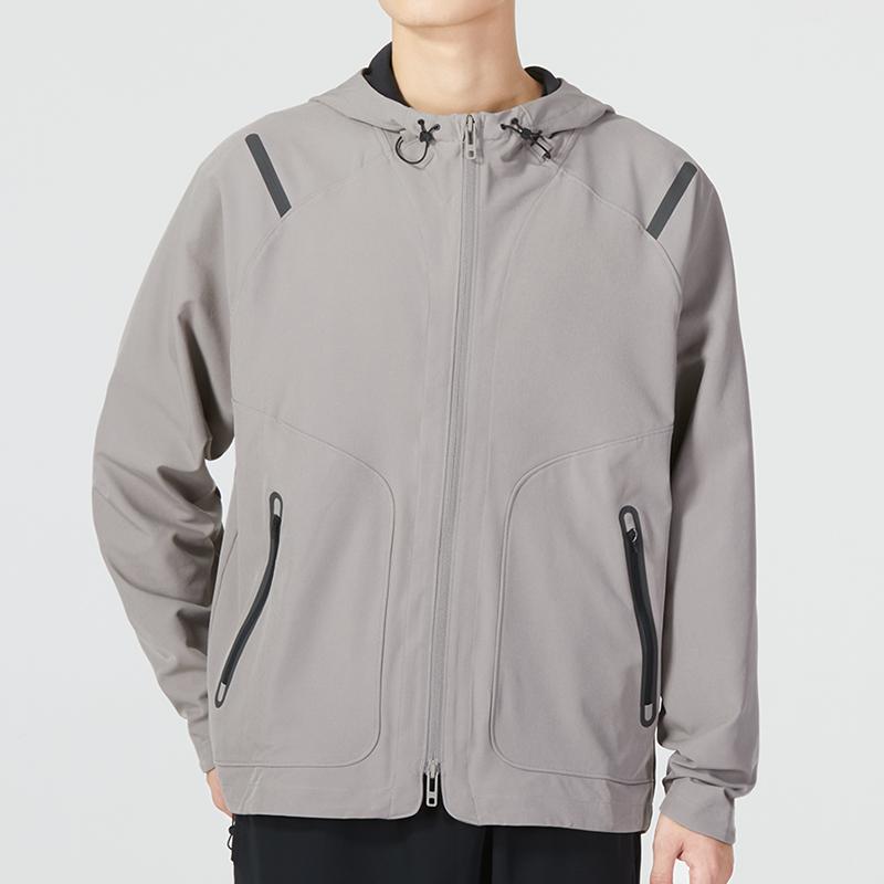 Under Armour Unstoppable Sun Protection Series Zip-Up Drawstring Hooded Sports Woven Breathable Training Jacket Men Jackets Grey 1370494-294