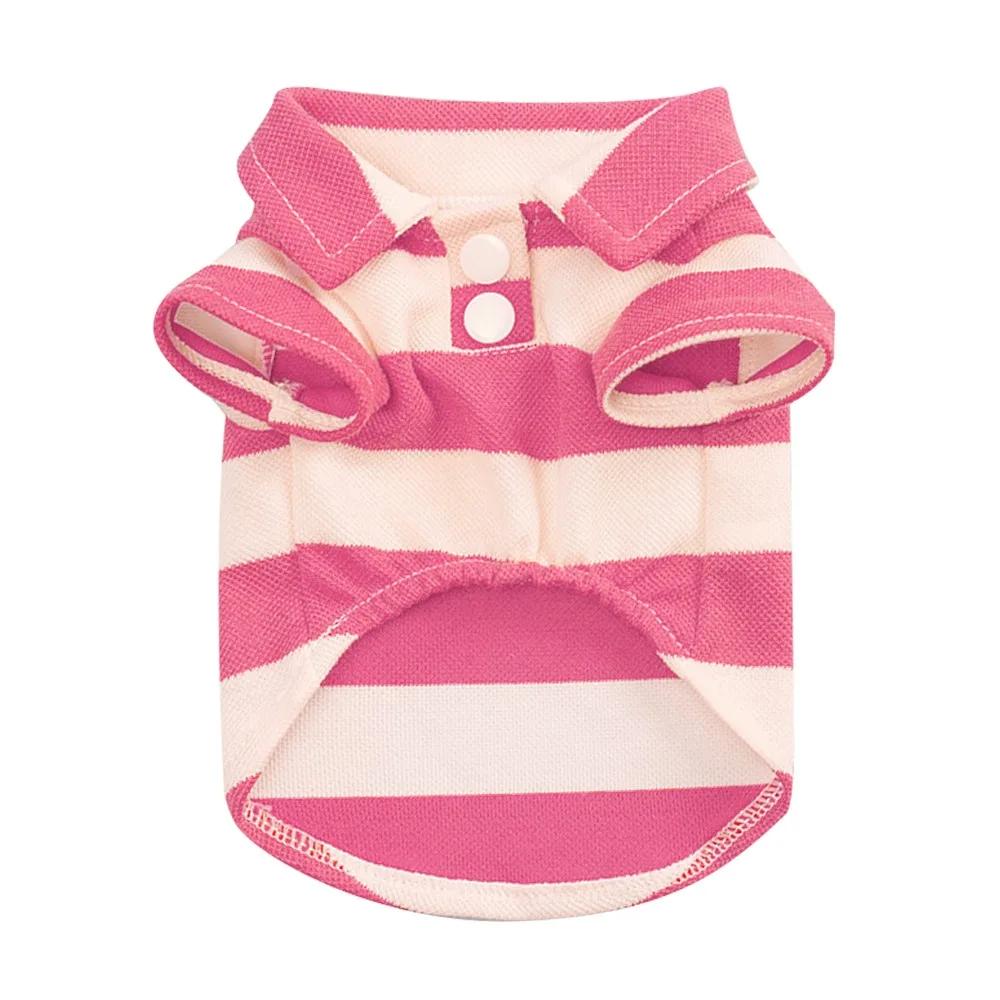Stripe Dog Shirt Breathable Polo Shirts Summer Dog Clothes for Small Medium Dogs Cat Girl Boy Puppy Chihuahua Yorkie Pet Apparel