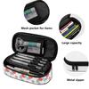 School Pencil Case Compact Shape 300D Polyester Smooth Zipper with Mesh Pocket Removable Divider and Pen Slots for Classroom Use