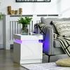 Nachtkastje RGB LED Verlichting Hoogglans Paneel met 2 Lades voor Woonkamer Slaapkamer Wit