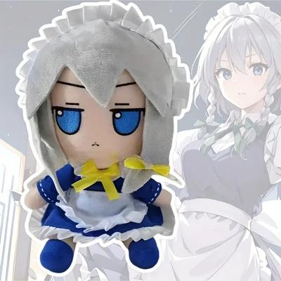 20cm Touhou Project Lovely Plush In Stock Fumo×fumo TouHou Project Basic Izayoi Sakuya Doll Anime Peripheral Plush Toys Kid Gift