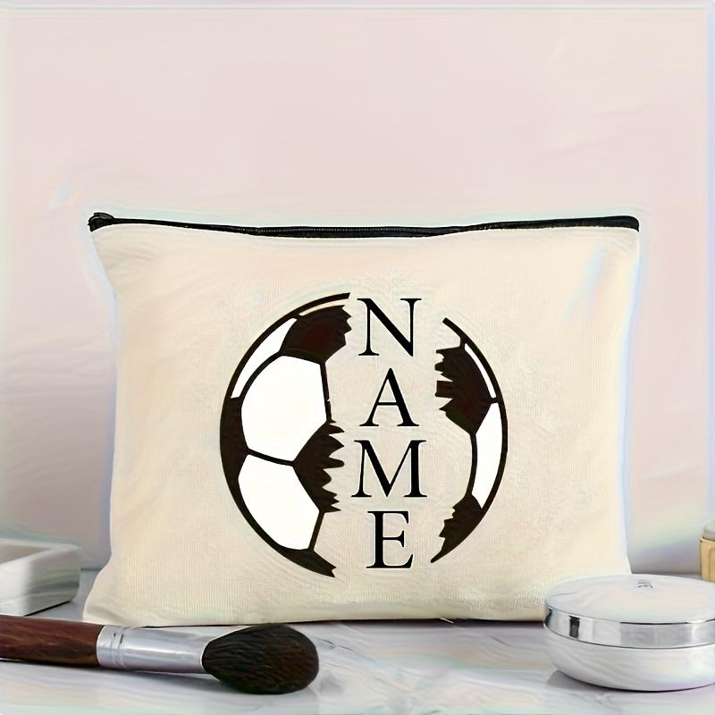 

Custom Football Makeup Bag Can Be Printed with Names /Text Zipper Closure Cosmetic Storage Pouch Designed with Zipper Bags