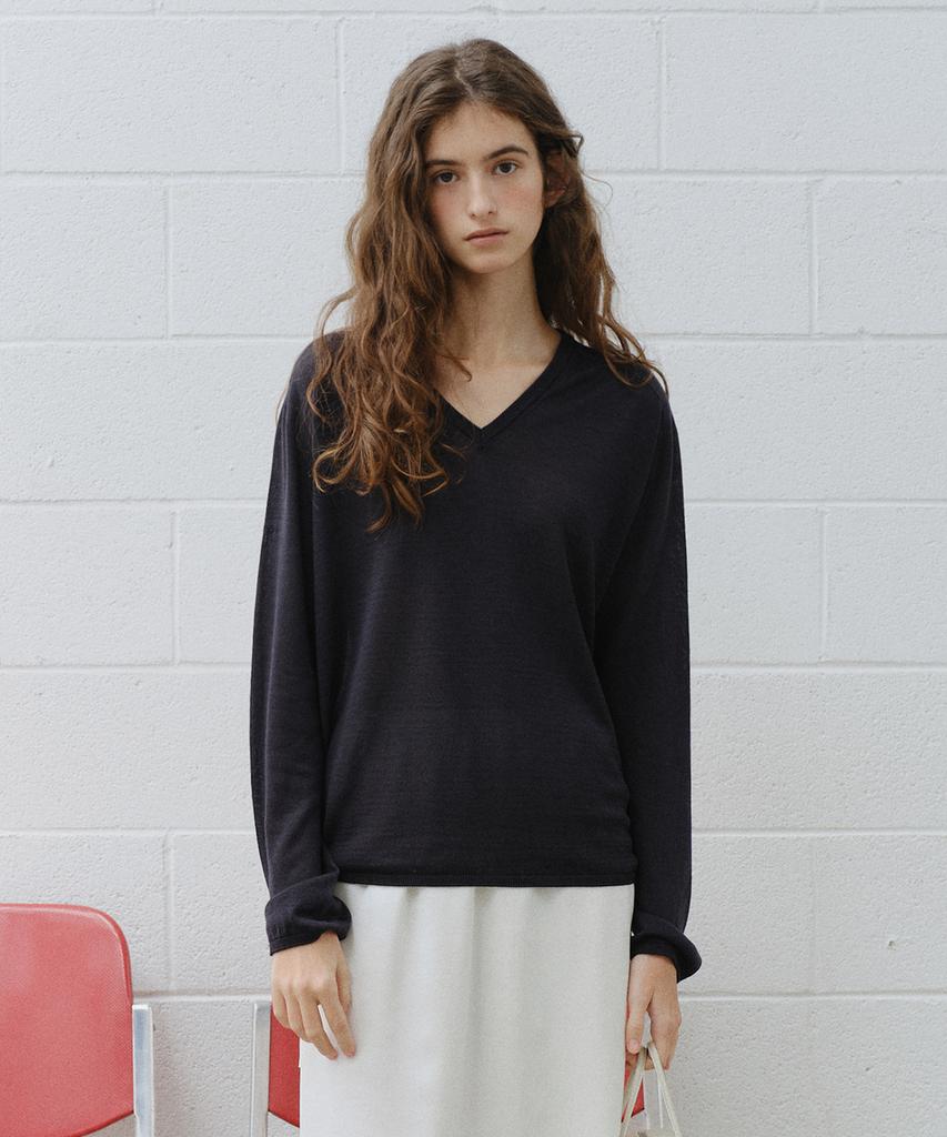 Yulago Tencel Wool V-Neck Knit