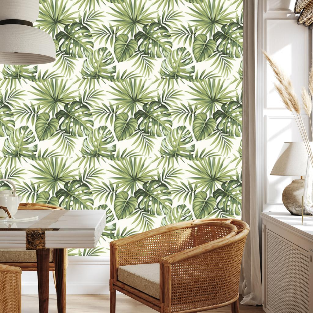 Exotic Leaves Wallpaper for Living Room and Bedroom 50x1000