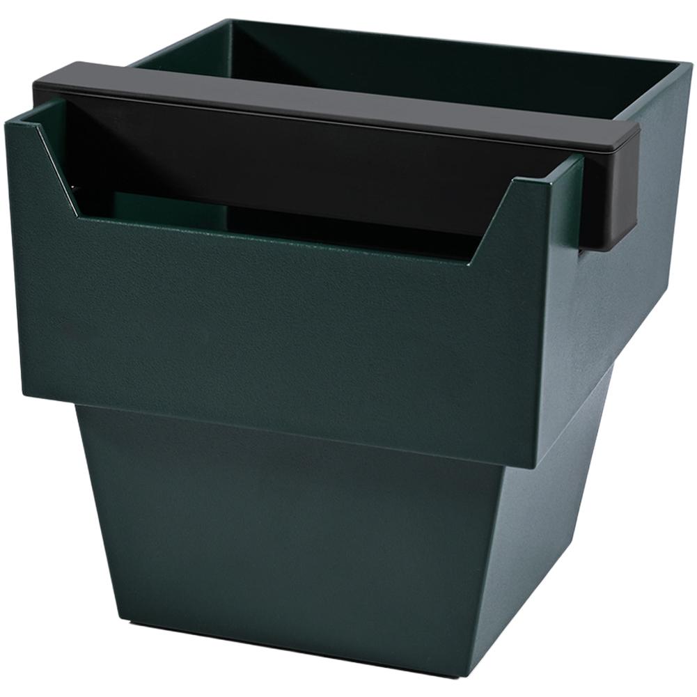 Coffee Grounds Container 1200ml Large with Trapezoid Shape and Square Knock Bar Non Slip Silicone Bottom for Stable Espresso Use