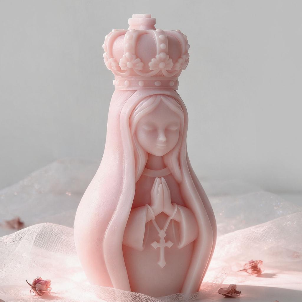 3d Virgin Mary Candle Mold Non-Toxic Candle Making Mold Praying Virgin Mold Exquisite For Home Fragrance Religious Decor Gift