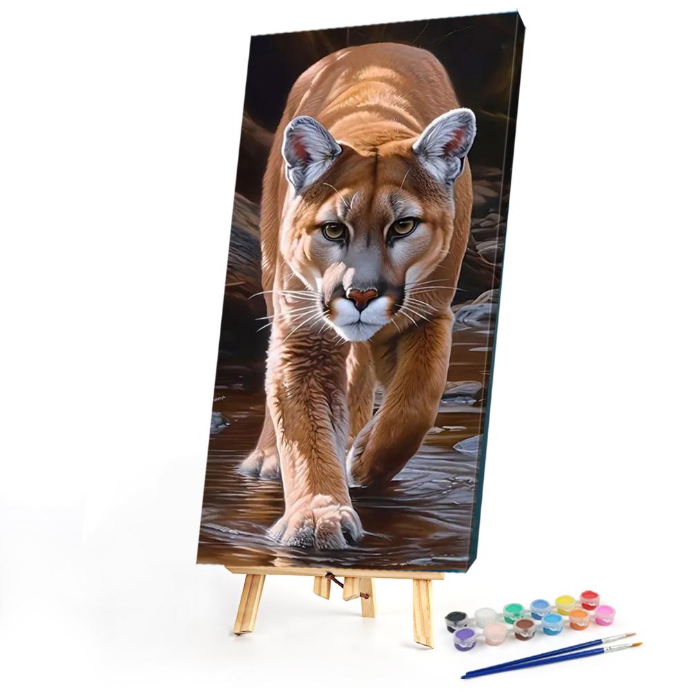 

Paint By Numbers Kit On Canvas DIY Oil Art Leopard Picture Home Decor45x85cm