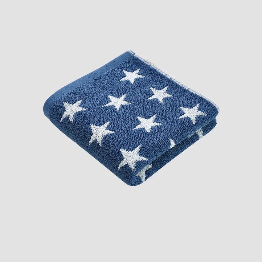 Retro Towel Dots Stars Striped Heart Pattern Soft Cotton Face Towel for Bathroom Kids Adults Super Absorbent Thick Hand Towels