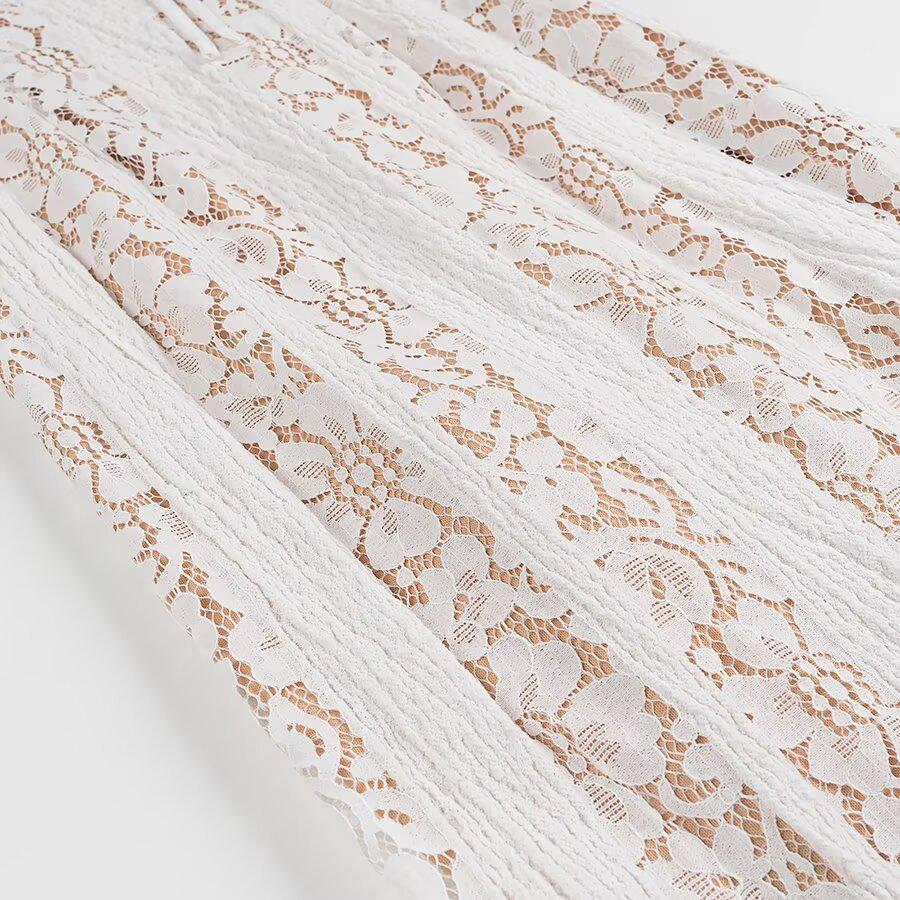 2024 Winter Collection: Women's European & American Style One-Shoulder Lace Dress