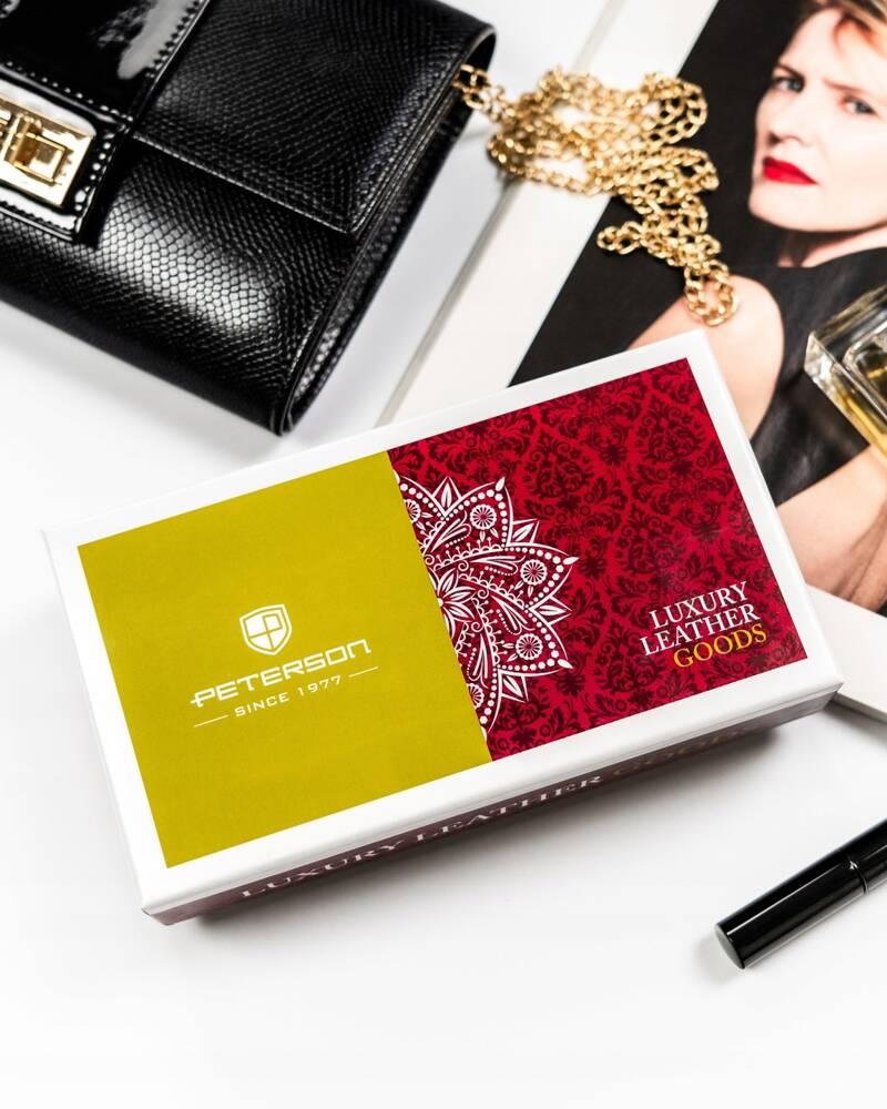 Women's wallet made of genuine leather with a snap and zipper closure - Peterson