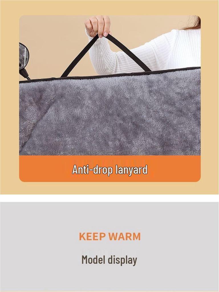 Windproof Fleece-Lined Electric Vehicle Windshield Cape - Full Coverage for Neck & Shoulder Warmth and Cold Protection.