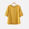 Casual Vintage Solid Color Women's T-shirt  Summer Fashionable Commute Short Sleeve Embroidery Patchwork Tops Female Clothin