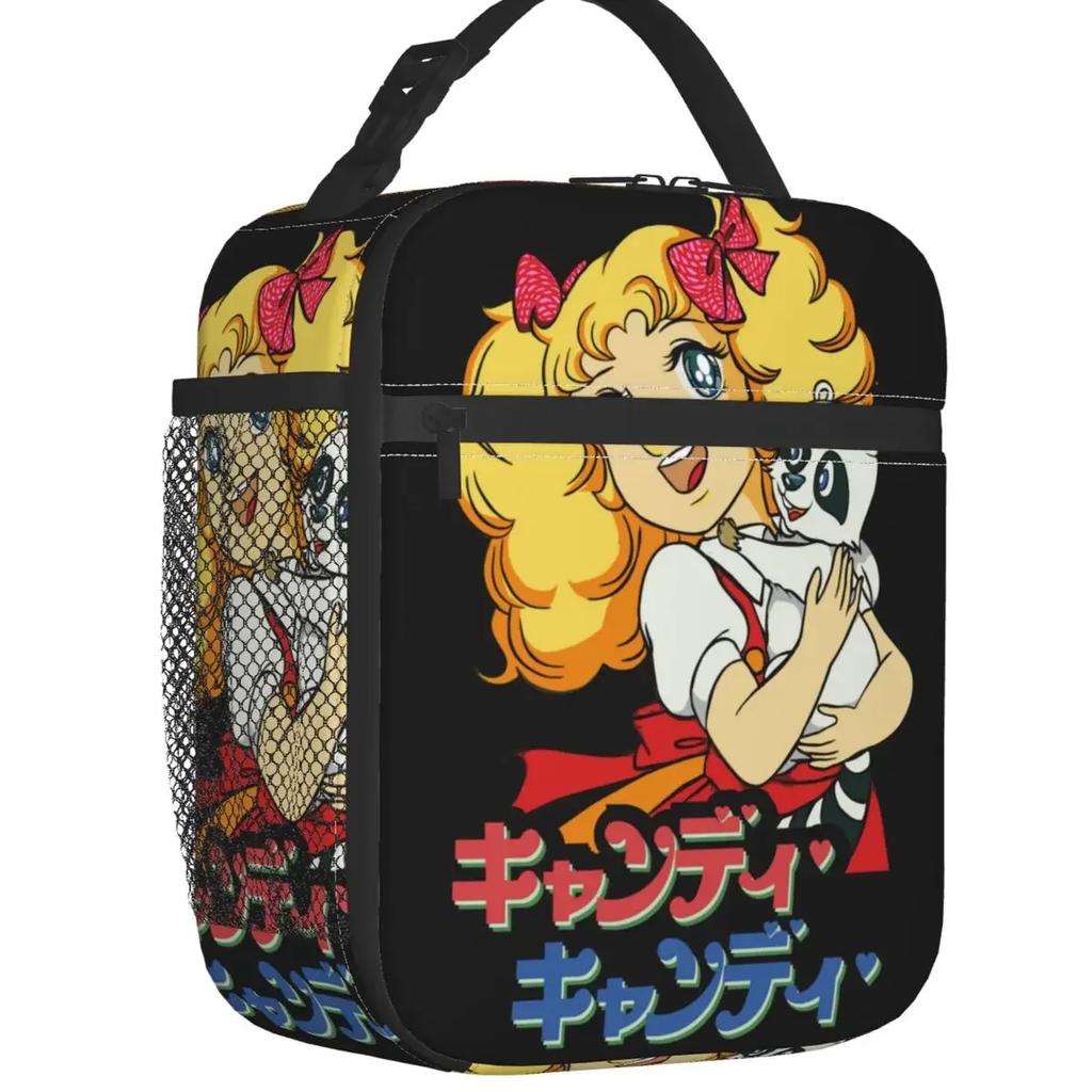 Candy Candy Insulated Lunch Bags for Women Anime Manga Cartoon Girl Portable Thermal Cooler Food Lunch Box School