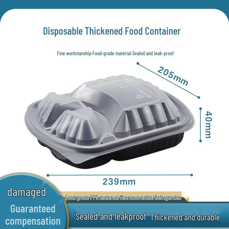 

Disposable 3-Compartment Takeout Container