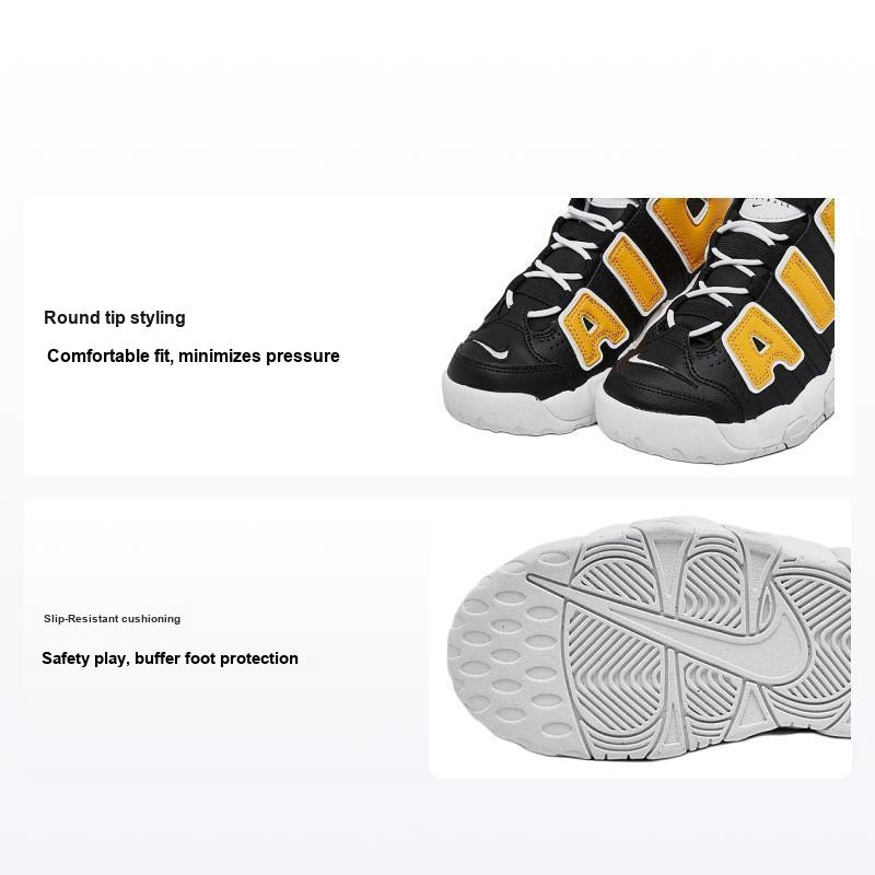 Школьные кроссовки Nike Air More Uptempo PS Be True To Her, черные университетские, золотисто-белые, FN0261-001 28