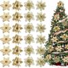 Handmade Christmas Tree Ornaments: Gold Powder Wreath & Flower Set