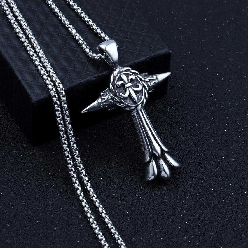 Necklace Silver Chain Cross Troop 317