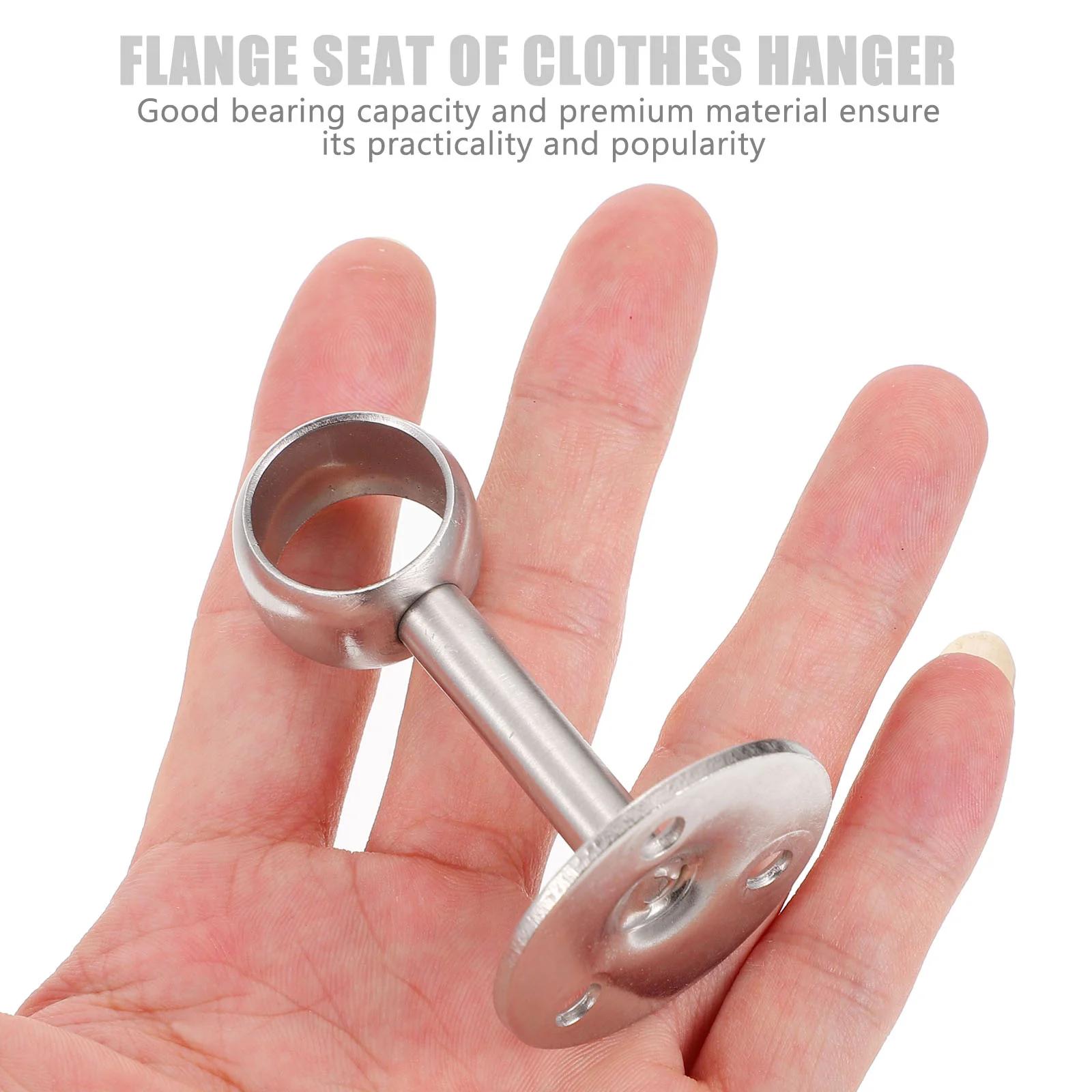 8 шт. Фланцы для штанги одежды Потолочные крепежные кронштейны Крючки-держатели для штанги шкафа Круглая поддержка Нержавеющая сталь