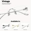 5PCS Rimless Reading Glasses for Women Men Small Square Frame Reading Glasses Anti Radiation with Grade +1.0 To +4.0