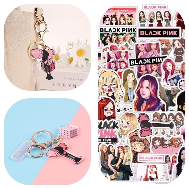 Stylish Blackpink Sticker Keychain 54 Pvc Stickers Various Sizes Included