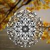 10 Inch Black and White Mandala Wind Spinner Metal Garden Art for Outdoor Decor Patio Porch Balcony Indoor Decor No Electricity Needed