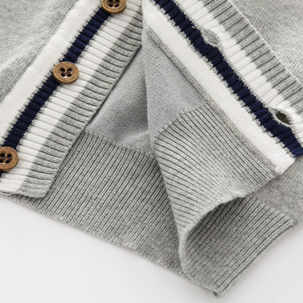 Dětský chlapecký pletený knoflíkový kardigan kabát Dětský svetr kardigan