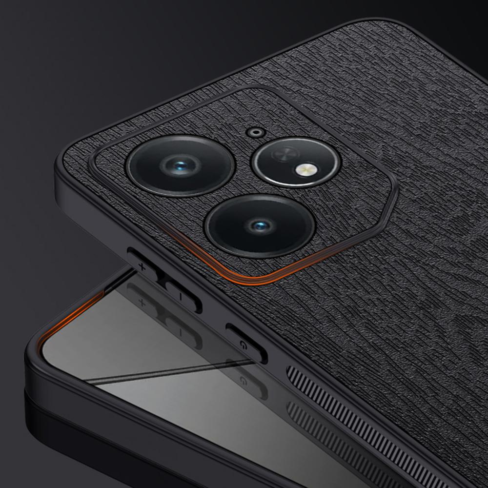 For Realme Neo7 5G Case Wood Texture PU Leather Coated PC TPU Phone Cover