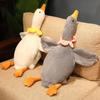 1pc 85cm Lovely Lying Goose Plush Toys Cute Animal Duck with Petal Pillow Stuffed Soft Infant Sleeping Appease Dolls for Girls