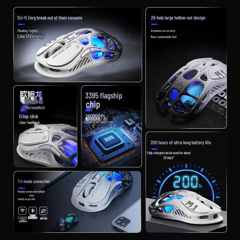 GravaStar Cocoon M1 Tri-Mode Gaming Mouse